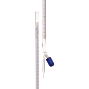 Burette in Schellbach Stripe with Screw Type PTFE Needle Valve Stopcock (Rotaflow), Class A