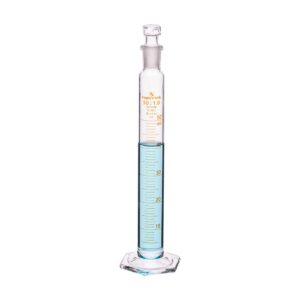 Measuring Cylinder with Hexagonal Base and Interchangeable Glass Stopper, Class A