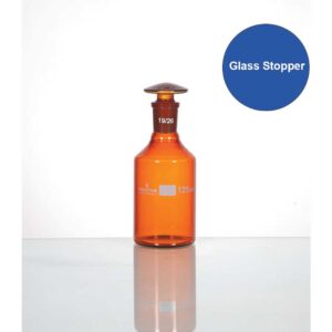 Bottle, Reagent Interchangeable Glass/PP Super Stopper™, Narrow Mouth, Amber.