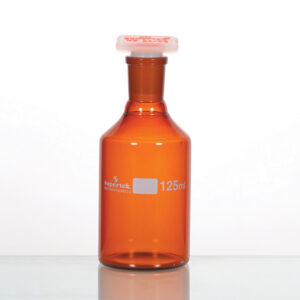 Bottle, Reagent Interchangeable PP Stopper, Narrow Mouth, Amber