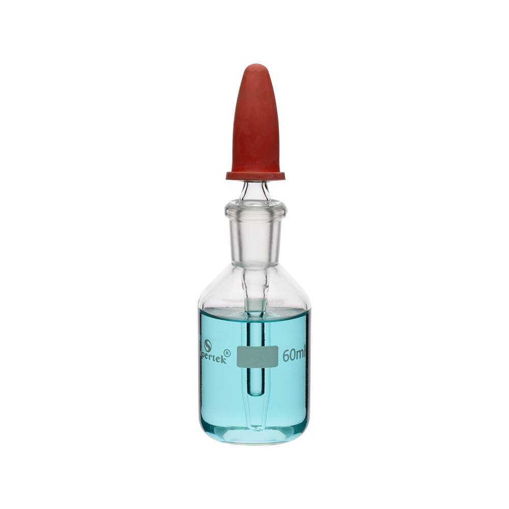 Bottle, Dropping Bottle with Rubber Teat, Dropping Pipette Ground into Bottle Neck (Clear)