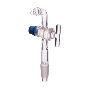 Adapter Cone to Flexible Tubing Right Angle Connection with Glass Stopcock