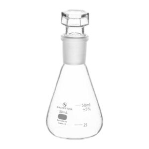 Conical Flask with Ground Joint and Hollow Glass Stopper