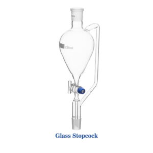 Pressure Equalizing Funnel Pear Shape with Socket, Glass Stopcock and Stem with Cone