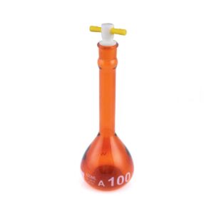 Volumetric Flask ASTM Amber, Wide Mouth Heavy Duty with PTFE Stopper, Class A