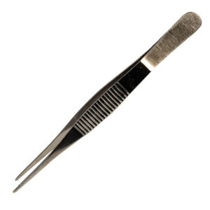 TWEEZERS-STRAIGHT HEAD-125MM-STAINLESS STEEL